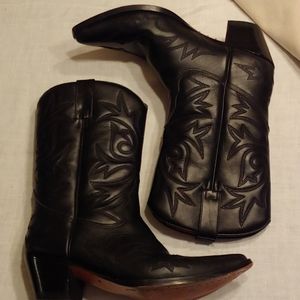 Roper Ladies Black Leather Cowboy Boots